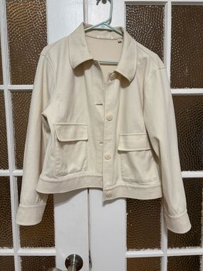 Women’s Cream Button-Front Utility Jacket
